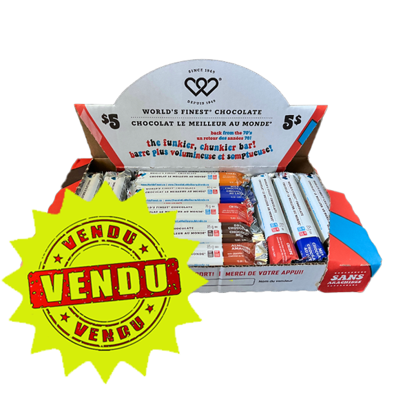 Variété de barres – sans arachides à 5 $ (Rupture de stock)